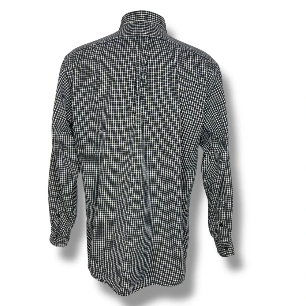 Polo Ralph Lauren Button Up Shirt Men L Whitfield Cotton Micro Check Long Sleeve